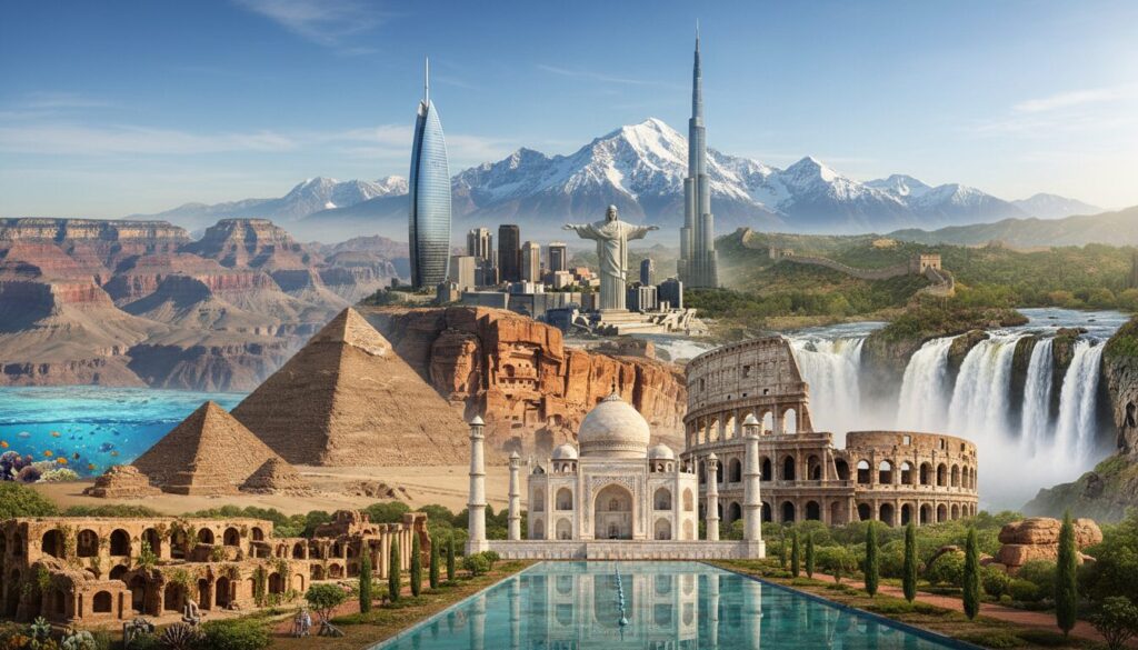 Exploration des 7 Merveilles du Monde : Antiques, Modernes et Merveilles Naturelles Incontournables